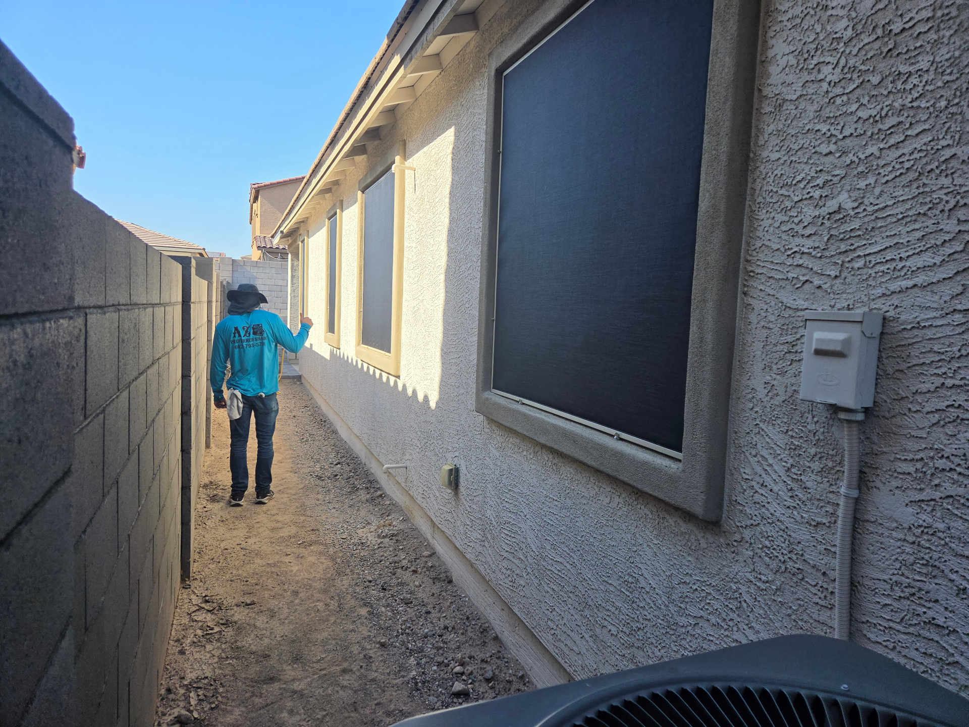 AZ Preferred Shade crew installing sun screens